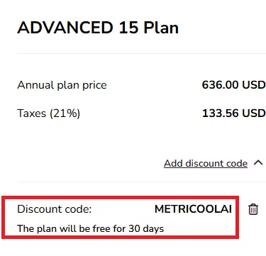 Metricool freeplan offer
